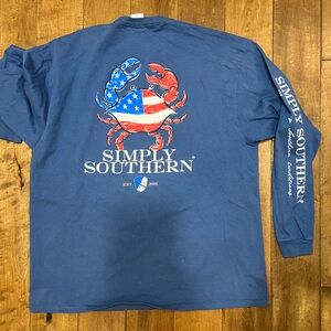 Simply Southern Long Sleeve Graphic Tee T Shirt Dark Blue XXL